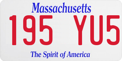 MA license plate 195YU5