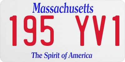 MA license plate 195YV1