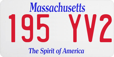 MA license plate 195YV2
