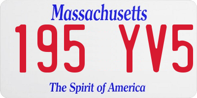 MA license plate 195YV5