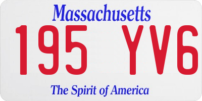 MA license plate 195YV6