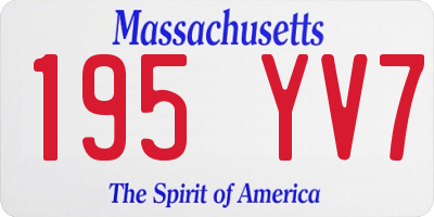 MA license plate 195YV7
