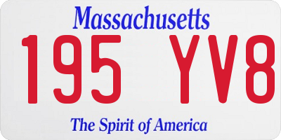 MA license plate 195YV8