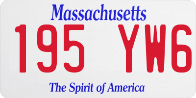 MA license plate 195YW6
