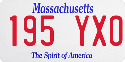 MA license plate 195YX0