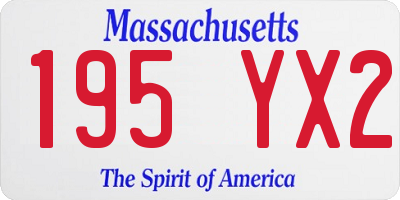 MA license plate 195YX2