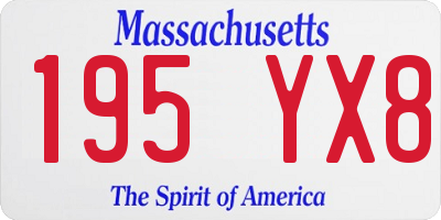 MA license plate 195YX8