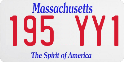 MA license plate 195YY1