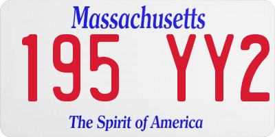 MA license plate 195YY2