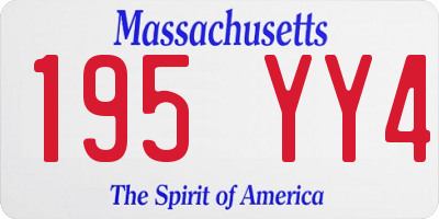 MA license plate 195YY4
