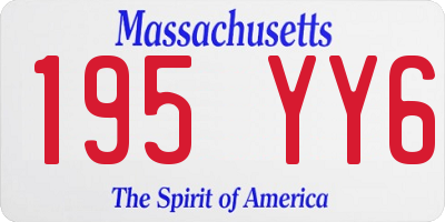 MA license plate 195YY6