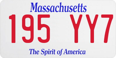 MA license plate 195YY7