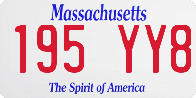 MA license plate 195YY8