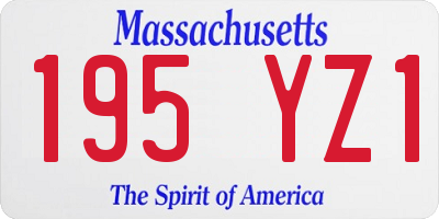 MA license plate 195YZ1