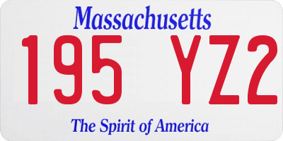 MA license plate 195YZ2