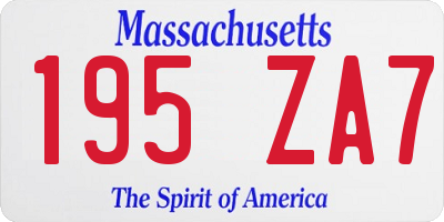 MA license plate 195ZA7