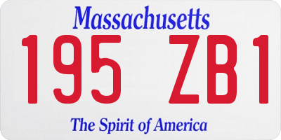 MA license plate 195ZB1