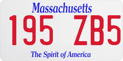 MA license plate 195ZB5