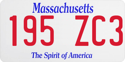MA license plate 195ZC3