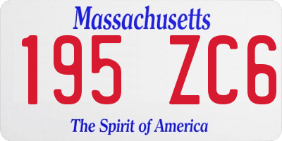 MA license plate 195ZC6