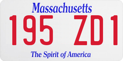 MA license plate 195ZD1