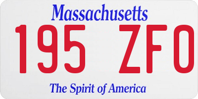 MA license plate 195ZF0