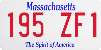 MA license plate 195ZF1