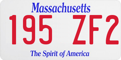 MA license plate 195ZF2
