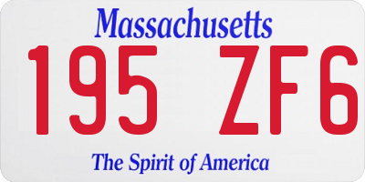 MA license plate 195ZF6
