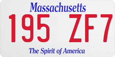 MA license plate 195ZF7