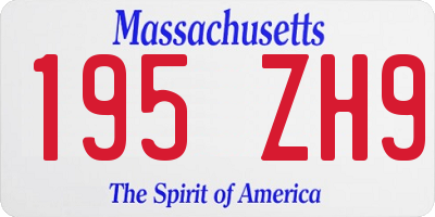 MA license plate 195ZH9