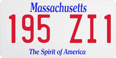 MA license plate 195ZI1