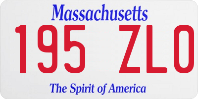 MA license plate 195ZL0
