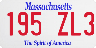 MA license plate 195ZL3