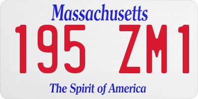 MA license plate 195ZM1