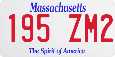 MA license plate 195ZM2