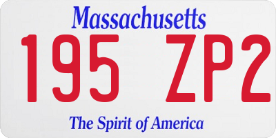 MA license plate 195ZP2