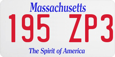 MA license plate 195ZP3