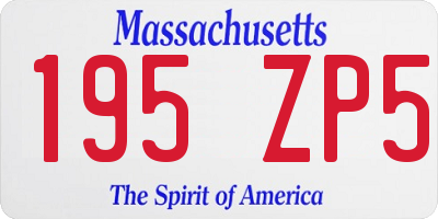 MA license plate 195ZP5
