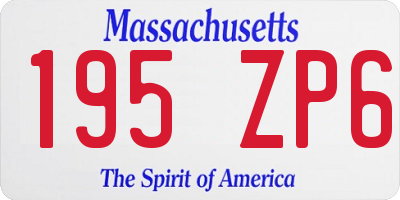 MA license plate 195ZP6