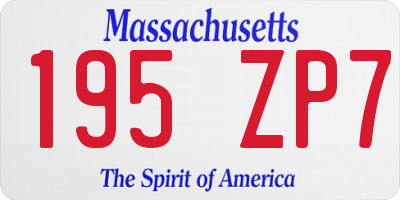MA license plate 195ZP7