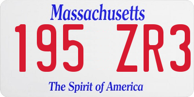MA license plate 195ZR3