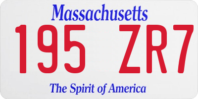 MA license plate 195ZR7