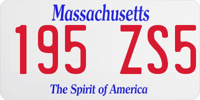 MA license plate 195ZS5
