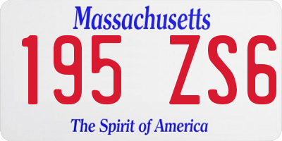 MA license plate 195ZS6