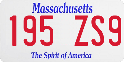 MA license plate 195ZS9