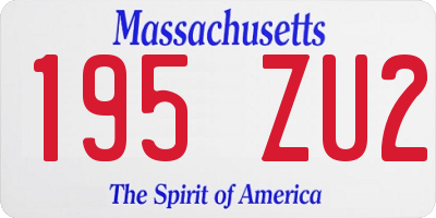 MA license plate 195ZU2