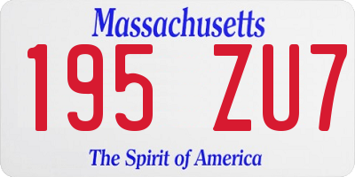 MA license plate 195ZU7