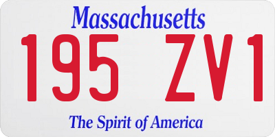 MA license plate 195ZV1