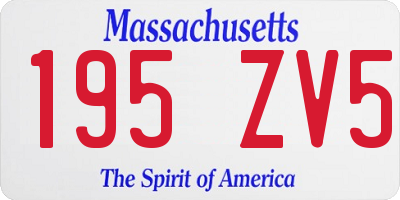 MA license plate 195ZV5